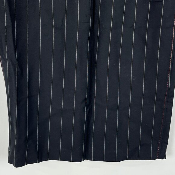 Zara Pencil Skirt Midi Size 6 Waist 30in Black Striped Lined Zip Cotton Polyeste - Picture 3 of 7